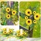 6 Pcs Sunflower Wreaths for Front Door – Artificial Yellow Floral Swag for Summer, Candle Rings for Pillars, Cabinets, and Window Home Décor